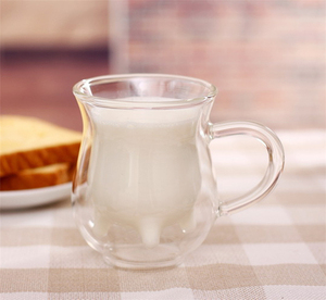 Copo de Vidro Borossilicato de Parede Dupla Portátil de 230ml com Design de Bezerro Fofo, Isolado e Resistente ao Calor para Café, Leite e Creme - Product Image 3