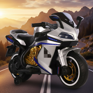 Moto électrique pour enfants, grande taille, 2-10 ans, garçon et fille, bébé peut s'asseoir sur une voiture jouet à double batterie rechargeable - Product Image 3