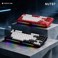 Keyboard Mekanik Nirkabel Weikav Nut87 Aluminium TKL Tri-Mode 80% Desain Ergonomis dengan Casing Aluminium CNC ARGB