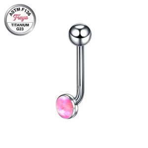 Barre courbée en titane de qualité implantable 14G avec <span class=keywords><strong>opale</strong></span> incrustée pour piercing génital Christina Venus VCH - Bijou de piercing corporel privé - Product Image 6