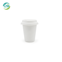 Couvre-gobelets en pulpe de bagasse de canne à sucre compostable, couvercles en bagasse biodégradables, jetables, étanches, gobelet à café de 14,5 oz
