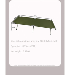 Lit de camping pliable moderne en aluminium Oxford 600D de haute qualité, portable, pour les sorties en parc et les randonnées JUNYI100808 Lit de camping C - Product Image 2