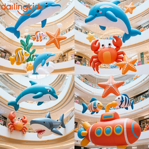 Set de Decoración Colgante de Animales Marinos Inflables, Delfín Gigante, Cangrejo, Estrella de Mar para Centros Comerciales, Eventos, Hoteles y Espacios Comerciales - Product Image 5