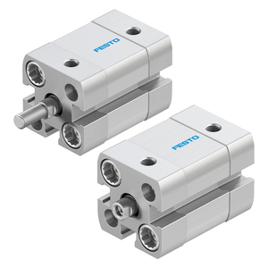 Cylindre pneumatique compact ADN à double effet avec tige de piston, amortissement intégré, plusieurs alvéoles et coups de piston variés - Product Image 3