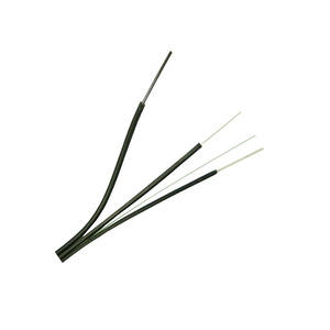 Câble de dérivation à fibre optique extérieur FTTH G657A1 <span class=keywords><strong>1</strong></span> noyau monomode LSZH gaine noire <span class=keywords><strong>1</strong></span> fil d'acier + 2 membres de résistance FRP <span class=keywords><strong>1</strong></span> km/rouleau - Product Image 2