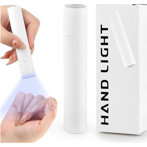 Lampe à ongles UV LED sans fil professionnelle, mini, en plastique blanc, alimentée par batterie avec prise USB, logo personnalisable pour séchage à domicile - Product Image 1