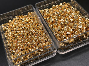 חרוזים זהב 18 קראט אמיתי עבור תכשיטים ביצוע 3 מ "מ 4 מ" מ 5 מ "מ 6 מ" מ גומי 6 מ "מ - Product Image 3