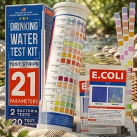Kit de test de la qualité de l'eau potable personnalisé 21 en 1, bandelettes de test d'eau multiparamètres avec détection de bactéries