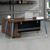 Bureaux de direction de luxe en bois moderne en forme de L Boss Table de bureau de poste de travail mobilier de bureau