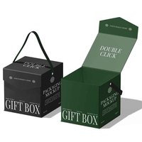 Maßgefertigte Luxuriöse Grüne Starre Papier-Kerzenbox Verpackung Gefütterte Geschenkbox Mit Griff Hochglanz-Laminierung