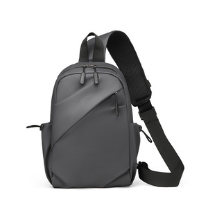 Customize Travel Leather Men Crossbody Bag Waterproof Water Resistant Fanny Pack with Adjustable <b>Strap</b> for Travel Work Sport - Product Image 1