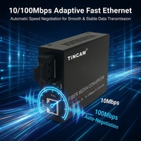 Convertidor de Medios SFP TiNCAM 10/100M, Fibra Óptica 1550nm, Conector RJ45 SC, Alcance de 20km, Función WDM para Conmutación de Redes FTTH