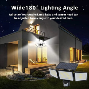Năng lượng mặt trời mới cảm biến chuyển động đèn 302 <span class=keywords><strong>LED</strong></span> 3 đầu góc rộng lũ ánh sáng năng lượng mặt trời đèn tường cho vườn ngoài trời - Product Image 4