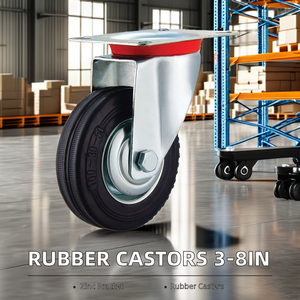 Industrielle 4-Zoll-Gummi-Lenkrolle 3/3,5/5/6/<span class=keywords><strong>8</strong></span> Zoll Platten rollen OEM Anpassbare Schwenk wagen für die Industrie - Product Image 5