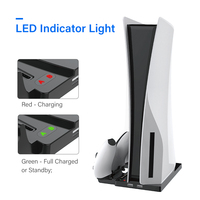 OVIO Original Multifunktionale Duale Controller-Ladestation für PlayStation 5 PS5 Konsole mit LED und 4 Adaptern
