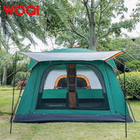 Tente familiale surdimensionnée WOQI pour 12 personnes, 2 chambres, 3 portes, toile double couche, fibre de verre, quatre saisons, pique-nique en plein air, camping