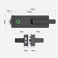 Cerradura Inteligente Tuya de Alta Calidad para Puerta de Vidrio con Control de Acceso por Huella Dactilar, Manija de Aluminio, Llave y Entrada de Código para Uso en Oficinas