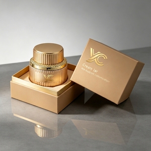 <span class=keywords><strong>Le</strong></span> pot <span class=keywords><strong>en</strong></span> <span class=keywords><strong>verre</strong></span> de style arabe doré convient à l'utilisation comme pot à cosmétiques ou à épices - Product Image 1