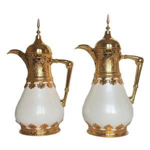 Thermos isotherme longue durée du Moyen-Orient, thermos domestique à coque en fer, thermos doré 800 ml pour hôtel et bureau - Product Image 1