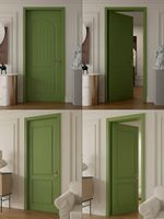 Porte intérieure à ouverture latérale au design moderne, peinte en vert, écologique, finition laquée personnalisée pour les maisons