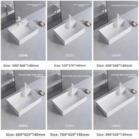 Évier de comptoir rectangulaire moderne en céramique avec drain latéral dissimulé, fixation monotrou pour usage domestique et buanderie