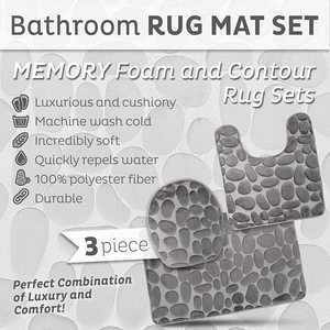<span class=keywords><strong>Tappetini</strong></span> da <span class=keywords><strong>bagno</strong></span> in Memory Foam <span class=keywords><strong>3</strong></span> <span class=keywords><strong>pezzi</strong></span> Set perfetta combinazione di tappetino di contorno e coperchio per il <span class=keywords><strong>bagno</strong></span> - Product Image 3