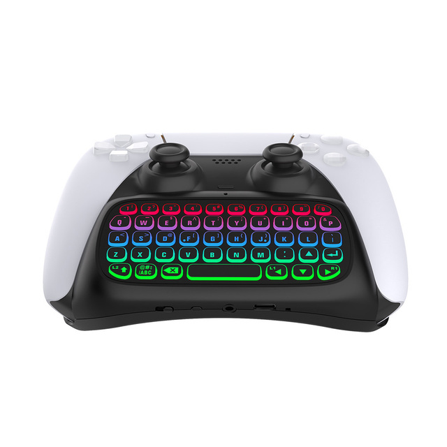 Wireless Mini Gaming Keyboard and PS5 Joypad with Detachable USB Gamepad Handle