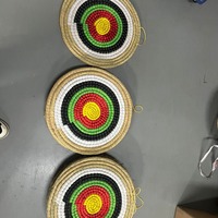 Cible de tir à l'arc en paille solide, ronde, colorée, traditionnelle, 50*4 cm, pour tir en extérieur sur 2 étages, accessoire tactique pour tir à l'arc