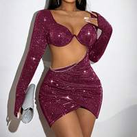 Robe brillante pour femmes, élégante, à manches scintillantes, pour soirée, occasion spéciale