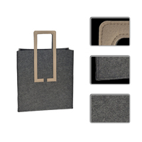 Sac fourre-tout en feutre recyclé écologique avec poignée couleur tan, sac de rangement pour le shopping, vente en gros, logo personnalisé, directement de l'usine