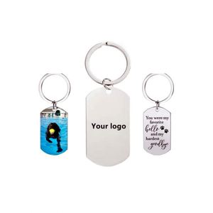 Nouveaux cadeaux souvenirs, porte-clés gravés au laser, porte-clés en métal personnalisés avec logo laser, porte-clés en acier avec photos imprimées, porte-clés promotionnels - Product Image 2