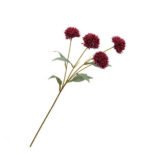 Flores Artificiales de Seda, Crisantemo de 4 Cabezas, Bola de Diente de León, Decoración para el Hogar, Bodas, San Valentín, Estilo Moderno Hecho a Mano - Product Image 5