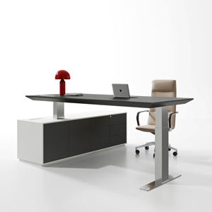 Escritorio en Forma de L con Altura Ajustable y Cajones, Escritorio Ejecutivo Ajustable - Product Image 3