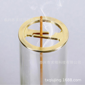 Glass Incense Burner With Metal Clips Dust Proof Aromatic Holder Home Decor Item - Product Image 4
