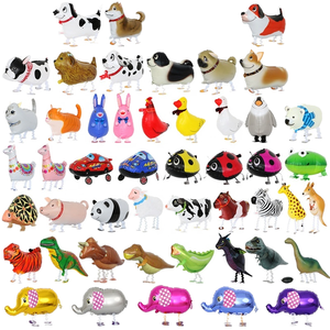 Globos de Animales Impresos en Lámina, Decoración para Fiestas de Cumpleaños, Unisex, Redondos, para Niños, Perro, Dinosaurio, Vaca, Animales de Granja - Product Image 3