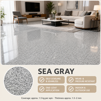 Revêtement de sol en ciment autolissant Mu Xuan Epoxy Color Sand, effet carrelage marbre, antidérapant, résistant à l'usure, application au rouleau pour intérieur