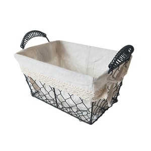 Bobai Metal <b>Storage</b> <b>Basket</b> <b>Rectangle</b> Canvas Lined Durable Office Organizer Multi Functional <b>Basket</b> - Product Image 1