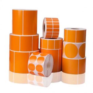 Custom Printed Circle Direct Thermal Product Tags DIY Logo Thermal Stickers <b>Paper</b> <b>Roll</b> - Product Image 6