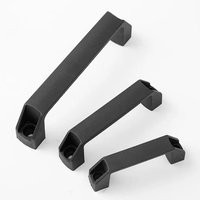 Poignée carrée en plastique noir de 90cm pour tiroir de meuble, poignée en plastique de 4 pouces pour porte de douche