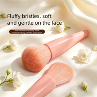 Kit de 5 pinceaux de maquillage en gros, poils synthétiques véganes, support portable en tube, pinceaux pour blush, eye-liner, lèvres et visage - OEM Privé