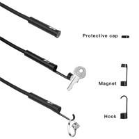 F280 double objectif 8mm caméra endoscopique WIFI portable 1080P 5m câble dur Tube Sanke 9LED caméra endoscopique d'inspection étanche