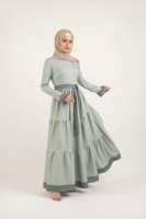Robe traditionnelle de prière islamique de qualité supérieure, vêtements ethniques arabes surdimensionnés, volants à plusieurs niveaux, Abaya, Hijab, dubaï, Robe musulmane de Ramadan