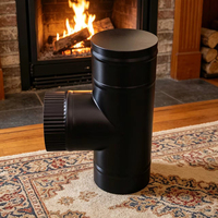 Tuyau de poêle en acier inoxydable à paroi simple, noir, diamètre 6 pouces, longueur 1000 mm