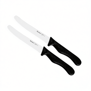 Juego de 2 cuchillos para pan Metaltex con mango negro de acero inoxidable para uso en la cocina - Product Image 2