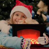 Lanterne de cheminée LED à flamme, alimentée par USB et piles, lumière de feu sans flamme pour la décoration de la maison, ornements de Noël