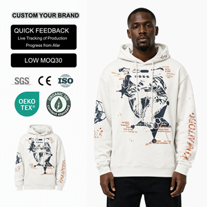 เสื้อฮู้ดดี้พิมพ์ลายหน้า Yimaitong 500gsm หนักแน่น ซิปยาวเต็มตัว สไตล์สตรีทแวร์ ผู้ชาย ผู้ผลิตขายส่ง - Product Image 1