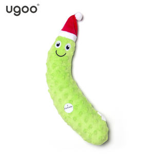 2025 interaktif çiğnemek Squishy XMAS peluş SANTA şapka sevimli gülümseme viraj salatalık turşu köpek peluş oyuncaklar - Product Image 5