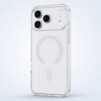 Coques de téléphone portable personnalisables avec logo DIY, transparentes, anti-jaunissement, antichoc, en TPU+PC acrylique, compatibles avec la charge sans fil pour 17 Pro