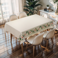 Nappe d'école blanche et rose à motifs floraux RNPT avec support en PU, résistante aux taches, facile à nettoyer, épaisseur 0,5 mm, pour hôtel