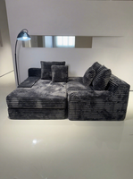 Canapé de sol modulaire Cloud Couc à assise extra profonde, faible MOQ, emballé sous vide pour l'expédition internationale